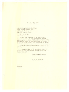 Letter from W. E. B. Du Bois to China Welfare Appeal