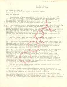 Letter from William Pickens to NAACP Committee on Reorganization