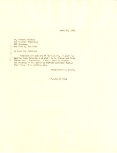 Letter from W. E. B. Du Bois to Mainstream