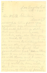 Letter from Mary Brown to W. E. B. Du Bois