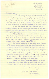 Letter from B. G. Nsiah to W. E. B. Du Bois