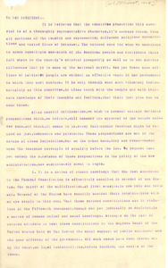Letter from W. E. B. Du Bois, et. al., to the United States President