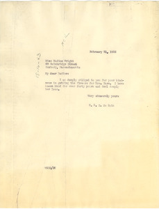 Telegram from W. E. B. Du Bois to Nadine Wright