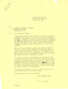 Letter from W. E. B. Du Bois to Howard University