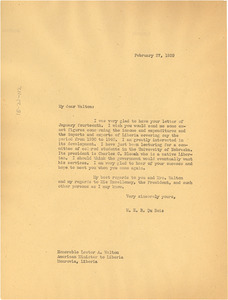 Letter from W. E. B. Du Bois to Lester A. Walton