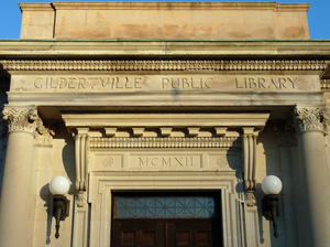 Gilbertville Public Library: detail of front entrance