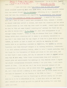 Transcript of letter from James C. Fuller to Erasmus Darwin Hudson