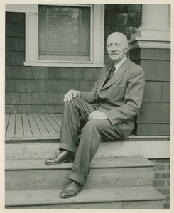 William T. Simpson on porch