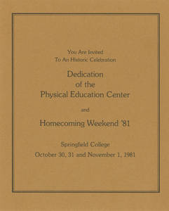 Invitation to the Dedication of the Physical Education Complex and Homecoming Weekend 1981
