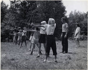 Girls archery at Camp Massasoit