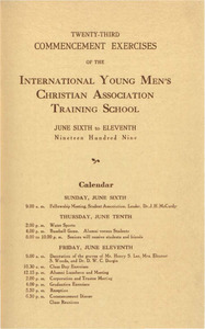 Springfield College Commencement Program (1909)