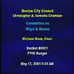 Committee on Ways and Means hearing recording, May 13, 2005