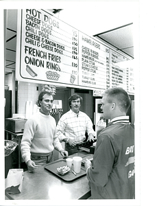 Frank Nobrega ordering food at Eliot's Dog House