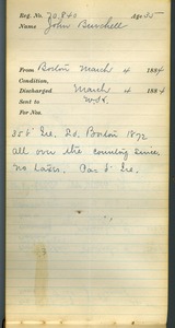 Tewksbury Almshouse Intake Record: Burchell, John