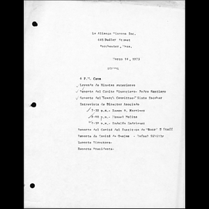 Meeting materials for March 14, 1973