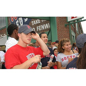 Joseph Bordieri and other Torch Scholars at Fenway Park
