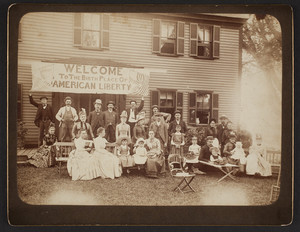 Independence Day celebration, on the front lawn of Fort Meadow Pond Farm, Marlborough, Mass., July 4, 1888