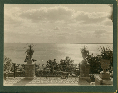 View of the water from Sunset Rock, the Spaulding brothers estate, Prides Crossing, Beverly, Mass., undated