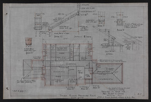 Third Floor Framing Plan, Drawings of House for Mrs. Talbot C. Chase, Brookline, Mass., Oct. 7, 1929