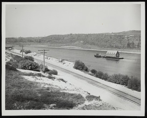 A boat moves down the Cape Cod Canal