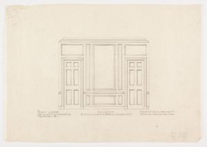Guest room over reception room elevation, 1/2 inch scale, residence of F. K. Sturgis, "Faxon Lodge", Newport, R.I.