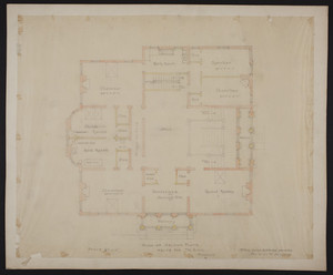 Plan of second floor, house for Mr. Ginn, Boston, undated