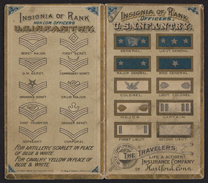 Insignia of rank officers U.S. Infantry, The Travelers Life & Accident Insurance Company of Hartford, Connecticut, 1888