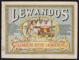Brochure for Lewandos, cleansers, dyers, launderers, exectuive offices 286 Boylston Street, Boston, Mass., undated
