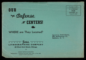 Blotter, Goes Lithographing Company, 42 West 61st Street, Chicago, Illinois