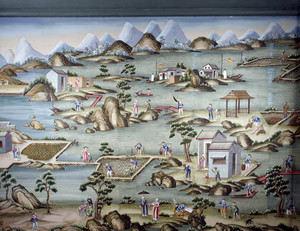 China Trade Room wallpaper detail, Beauport, Sleeper-McCann House, Gloucester, Mass.