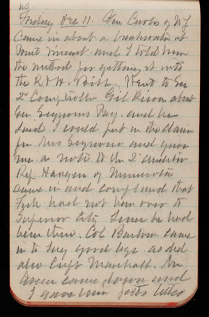 Thomas Lincoln Casey Notebook, October 1891-December 1891, 80, Friday Dec 11