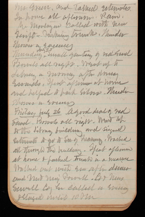 Thomas Lincoln Casey Notebook, March 1895-July 1895, 139, Mr. Green and talked estimates