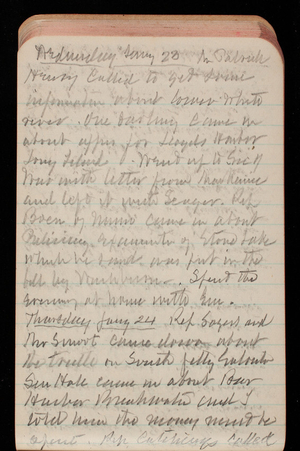 Thomas Lincoln Casey Notebook, November 1894-March 1895, 091, Wednesday Jany 23