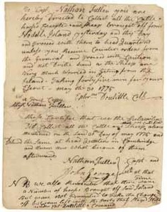 Orders to take cattle issued by Col. Ephraim Doolittle to Capt. Nathan Fuller (copy), 30 May 1775