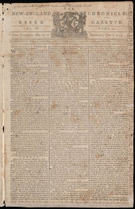 The New-England Chronicle: or, the Essex Gazette, 1 June 1775