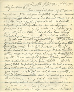 Letter from Benjamin Smith Lyman to Hannah Brewer
