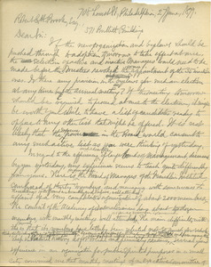 Letter from Benjamin Smith Lyman to Robert C. H. Brooks