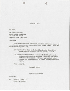 Letter from Mark H. McCormack to Jules Rosenthal