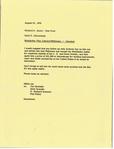 Memorandum from Mark H. McCormack to Richard E. Moore