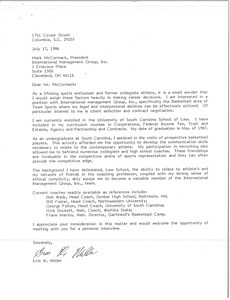 Letter from Eric K. Miller to Mark H. McCormack