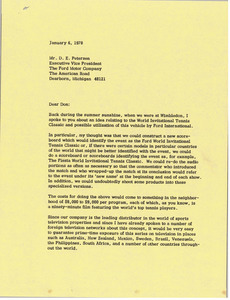 Letter from Mark H. McCormack to D. E. Peterson