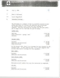 Memorandum from Laurie Roggenburk to Mark H. McCormack