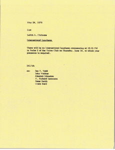 Memorandum from Judy A. Chilcote to list