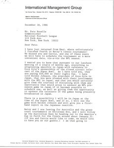 Letter from Mark H. McCormack to Pete Rozelle