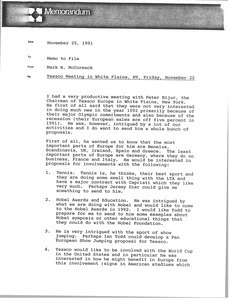 Memorandum from Mark H. McCormack to file