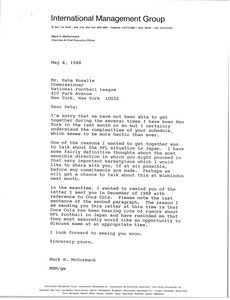 Letter from Mark H. McCormack to Pete Rozelle