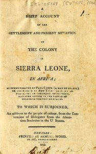 A brief account of the settlement and present situation of the colony of Sierra Leone, in Africa