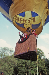 Henry Grunwald in hot air balloon