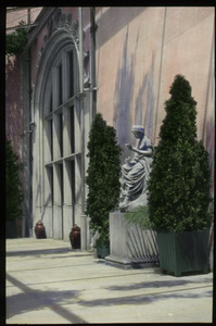 Biltmore Terrace (statue, large potted arborvitae, urns, formal structure)