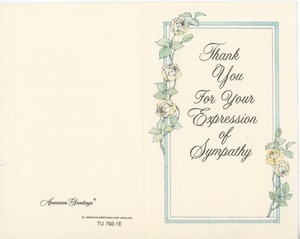 Card from Christine Livingston to Judi Chamberlin